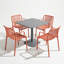 4 - Person Steel Dining Set-553011678-553878862