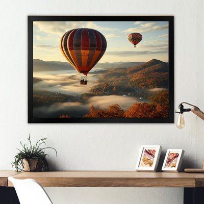 Automne, montgolfière, reproduction sur toile