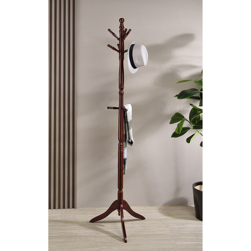Portemanteau sur pied 71,5 po, Merisier