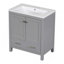 Meuble-lavabo de salle de bain avec lavabo simple, 2 portes à fermeture douce et un tiroir-1608617238