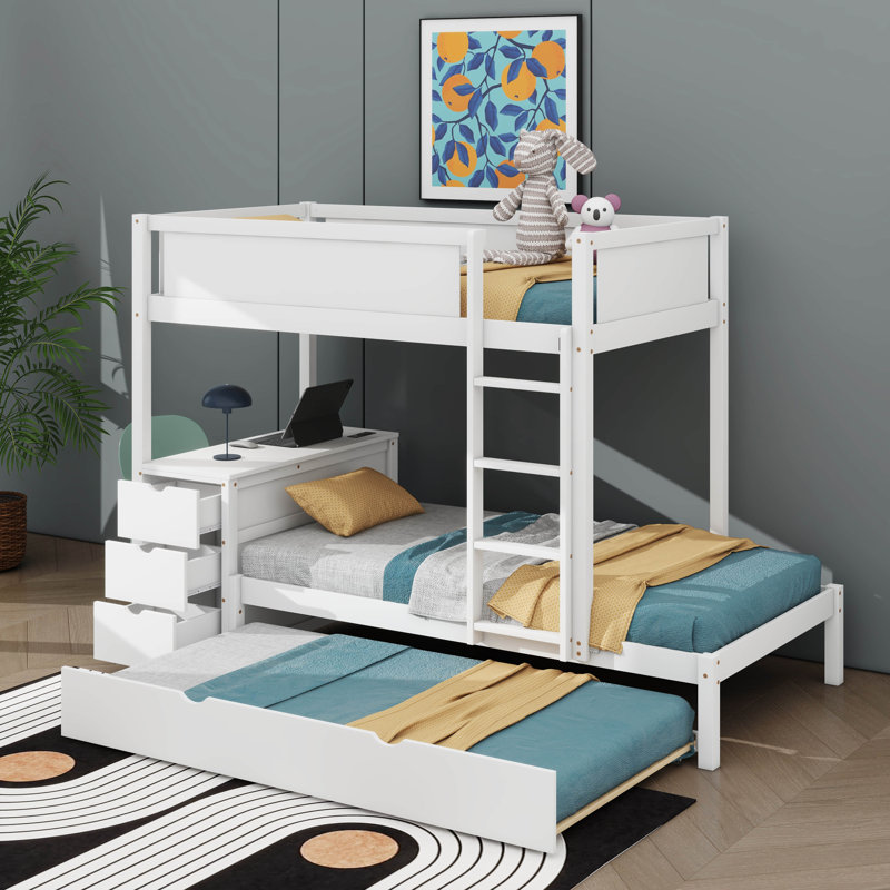 Lit superposé Jamia Kids, Simple sur simple, Blanc
