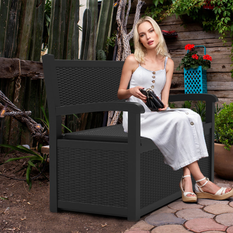 Boîte de rangement pour terrasse 70 gallons, Gris