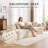 112" Teddy Curved Loveseat Sofa with Pillows, Extended Length-2068412775