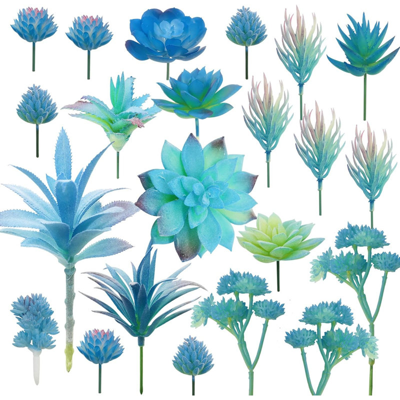 21-piece Blue Style 13 Artificial Succulent Plants