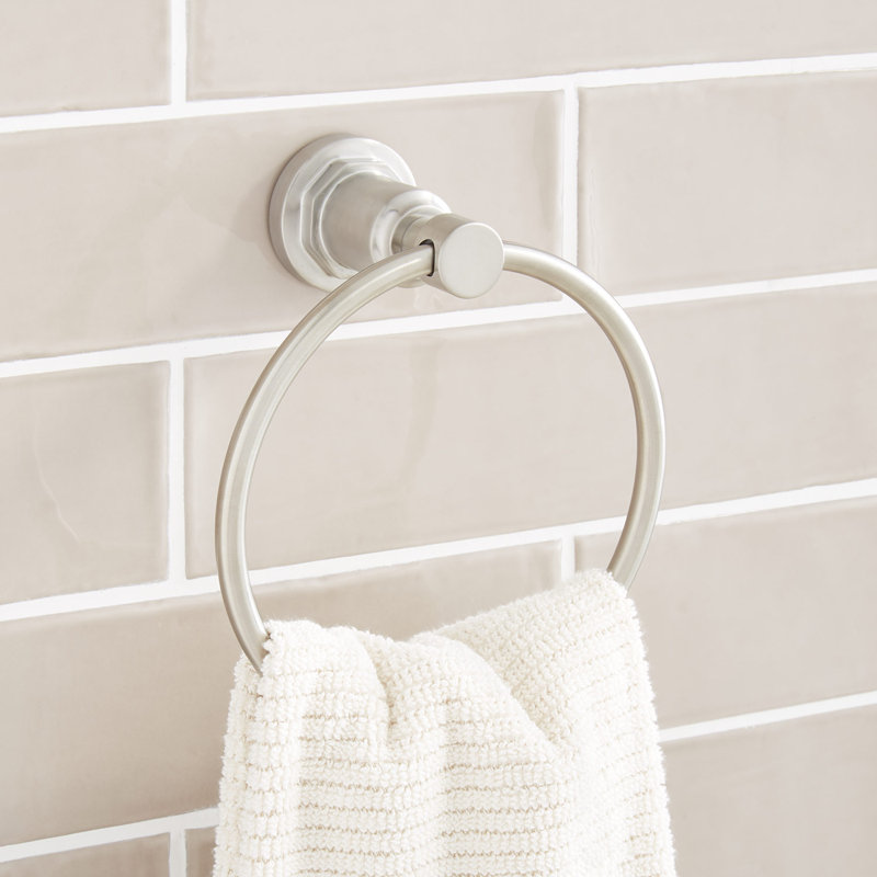 Greyfield 6-1/2" Wall Mounted Towel Ring, Brushed Nickel