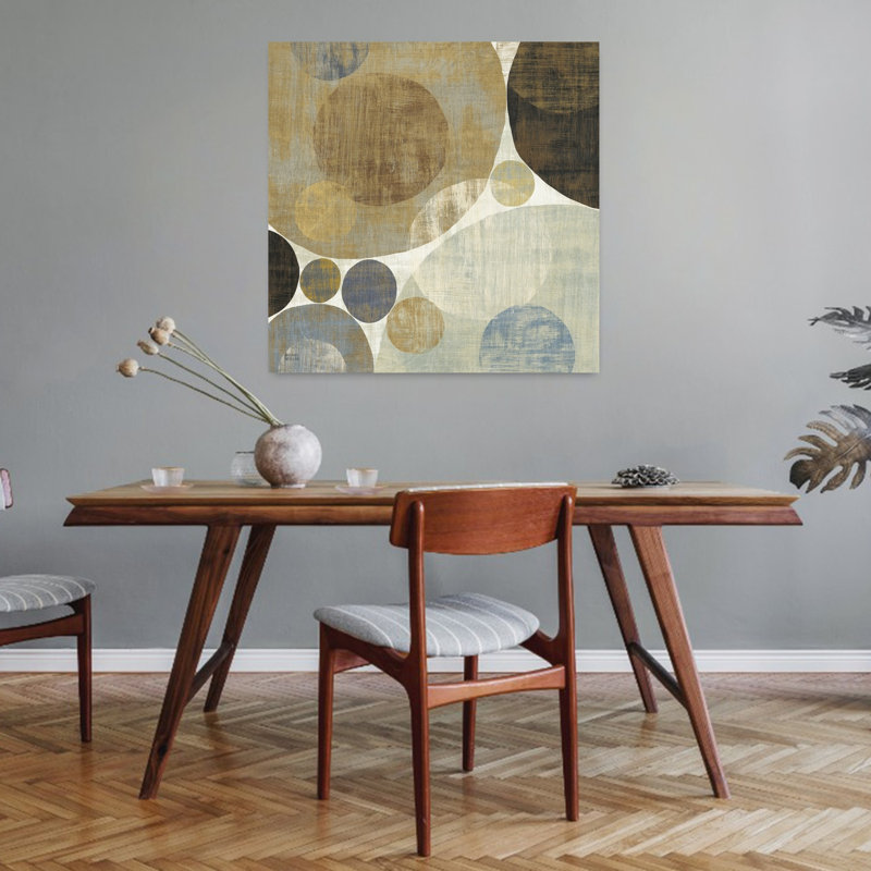 Circulation I, art géométrique contemporain rétro, H 32 po x l 32 po