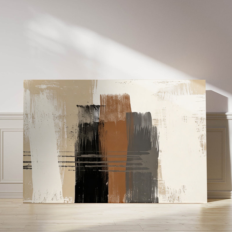 "Earth Layered Strokes", art texturé abstrait sur toile