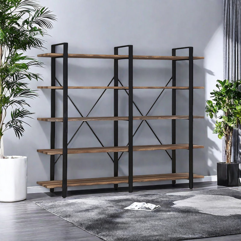 Une bibliothèque simple et de haute qualité, (5 tablettes) H 66,9 po x l 70,8 po x P 11,8 po