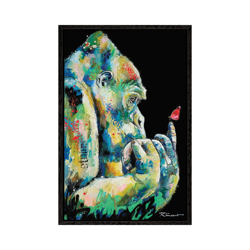 Envol De Camille by Vincent Richeux - Floater Frame Gallery-Wrapped Canvas Giclée on Canvas, Black Framed Canvas