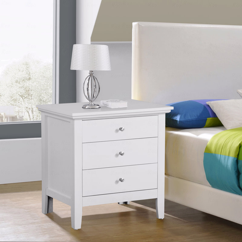 Hammond 3 Drawer Nightstand, White
