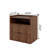 2-Drawer Walnut Tone Nightstand With Storage Mid Century Bedside Table
