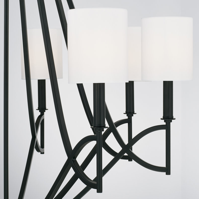 Sylvia Matte Black 8-Light Candle Chandelier