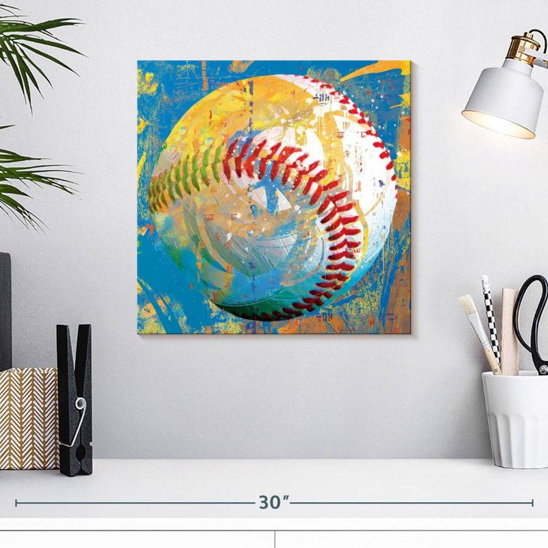 Peinture de baseball Sireci, H 16 po x l 16 po