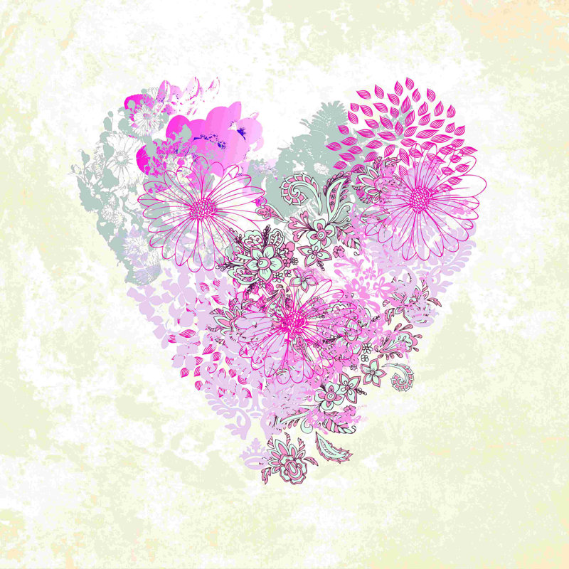 Heart of Patterns 3 - Impression sur toile tendue, H 12 po x l 12 po