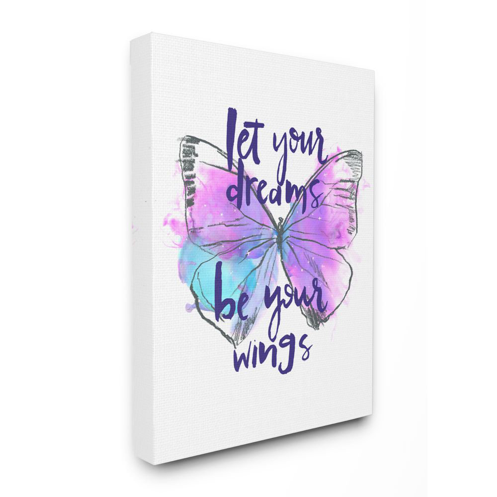 " Dreams Quote Purple Blue Butterfly Inspirational Sketch " by Jennifer Paxton Parker Isabelle & Max™