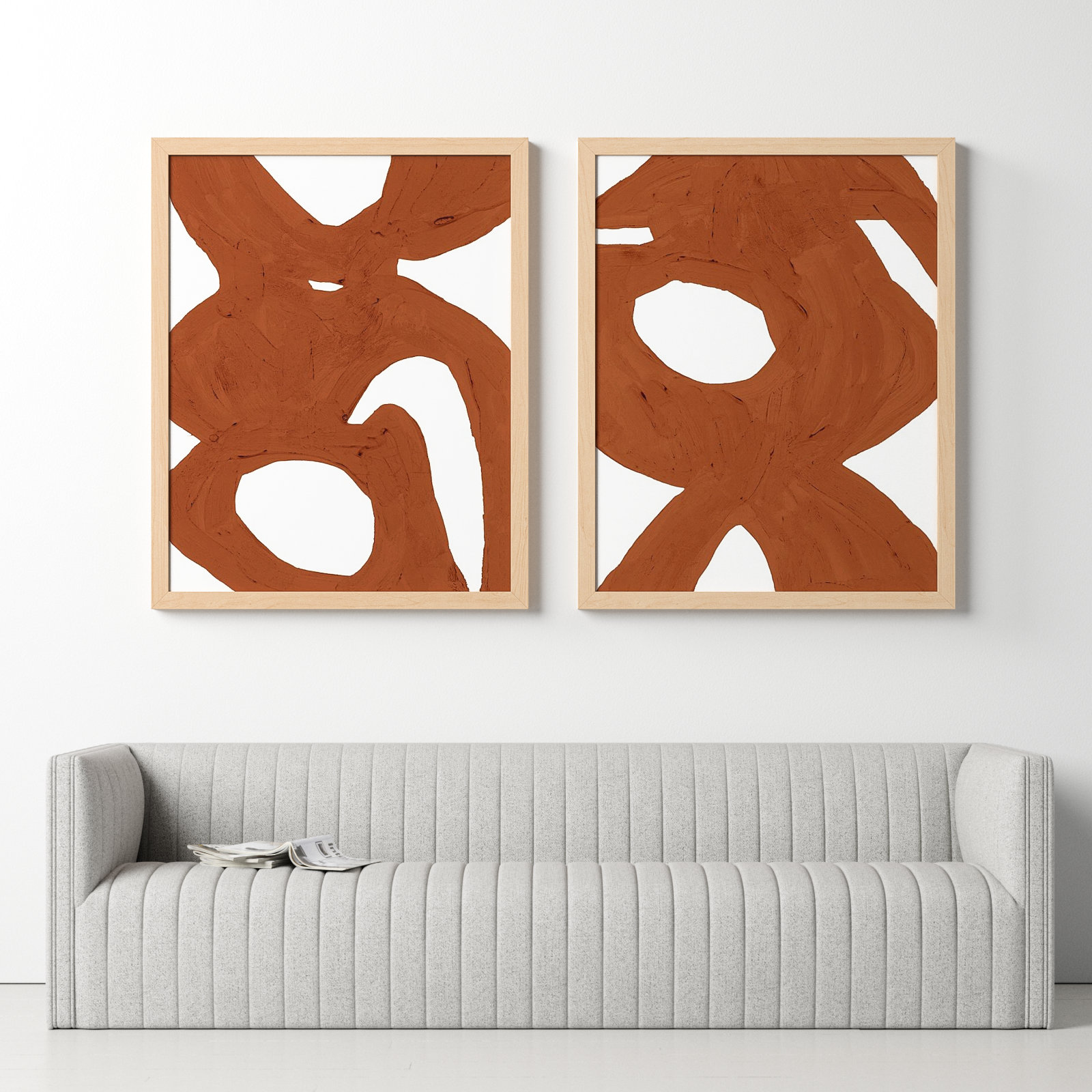 Copper Harmony Set Of 2 by Andrea Stokes, 50" H x 80" W, Brown
