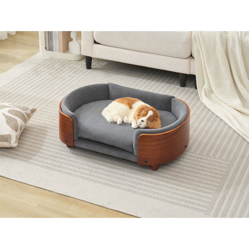 Canapé pour chien de style scandinave, Gris foncé / brun, Moyen (H 9,85 po x l 30,7 po x P 20,08 po)