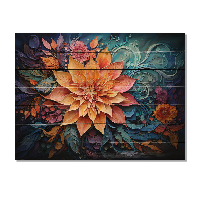 Méditation «Mindfulness Mandala» - Art mural sur bois de pin naturel, H 30 po x l 40 po