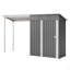 Remise durable en acier galvanisé de 5 pi x 3 pi et abri de jardin, rangement facile à assembler avec pergola ouverte, remise tout-en-un 2 en 1 pour le rangement des outils, le patio et la cour