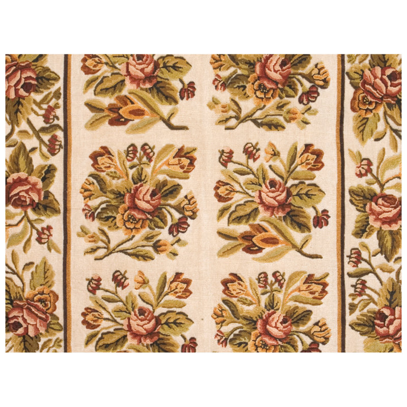 Wool Floral Area Rug, Rectangle 10' x 14'