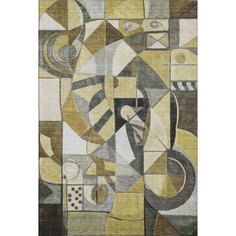 Premium Machine Washable Lubbers AMF1758 Abstract Rug