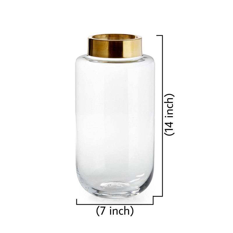 Vase de table en verre transparent Serenity, H 14 po x l 7 po x P 7 po