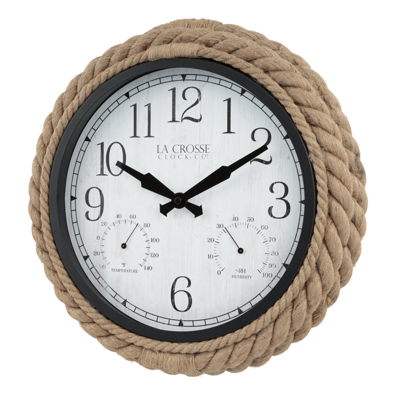 La Crosse Rope 14" Quartz Wall Clock