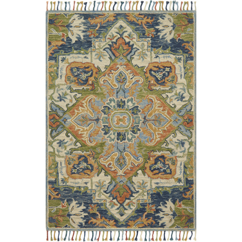 Leyna Hand Hooked Oriental Indoor Rug, Rectangle 3'6" x 5'6"