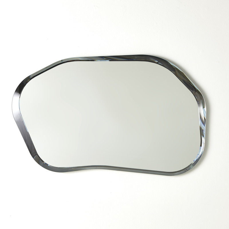 Sophisticated Silver Bevel Wall Mirror by Italian Artisans