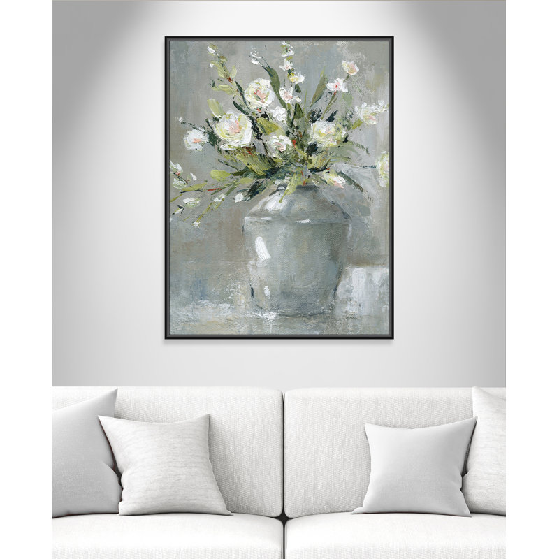 Country Bouquet II - reproduction d'art, Toile avec cadre noir, Aucun mat, H 41,5 po x l 31,5 po x P 2 po