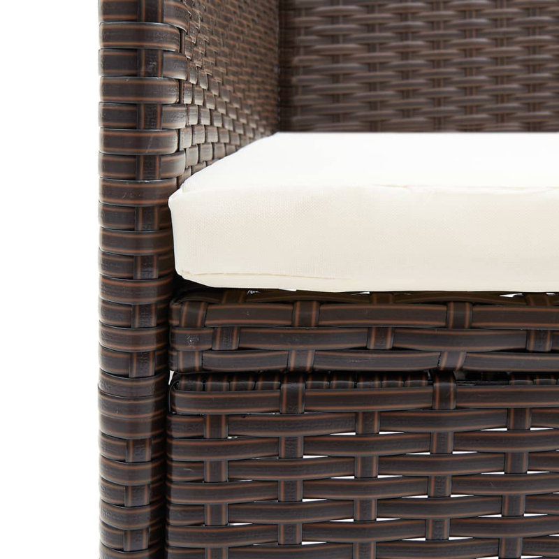 Chaise de patio avec coussin, Beige, Brun
