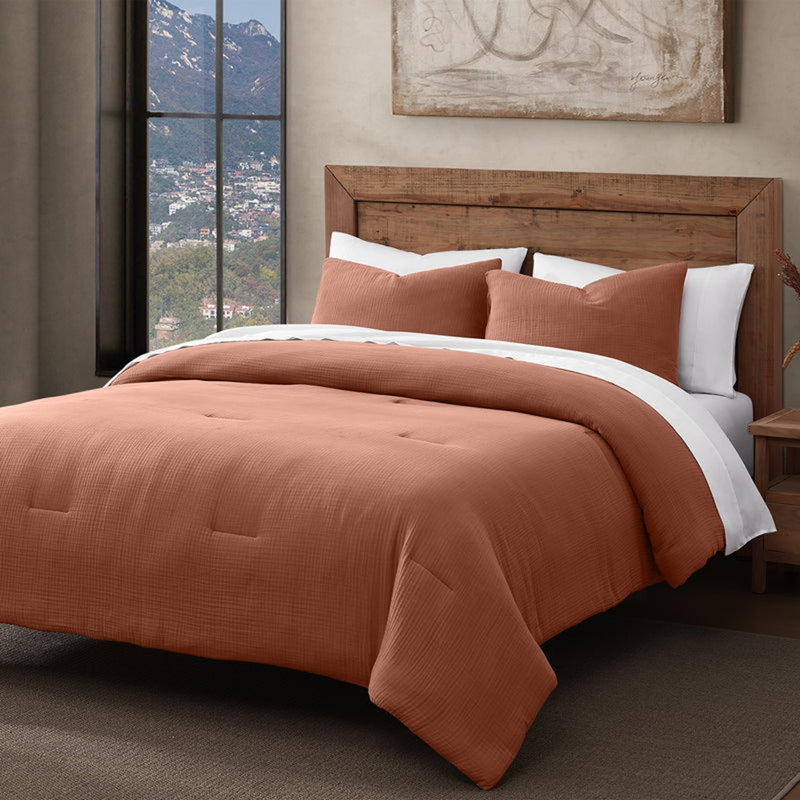 Ensemble de couette en voile de coton, style classique, décontracté, moderne, rustique, doux et léger, Sauge