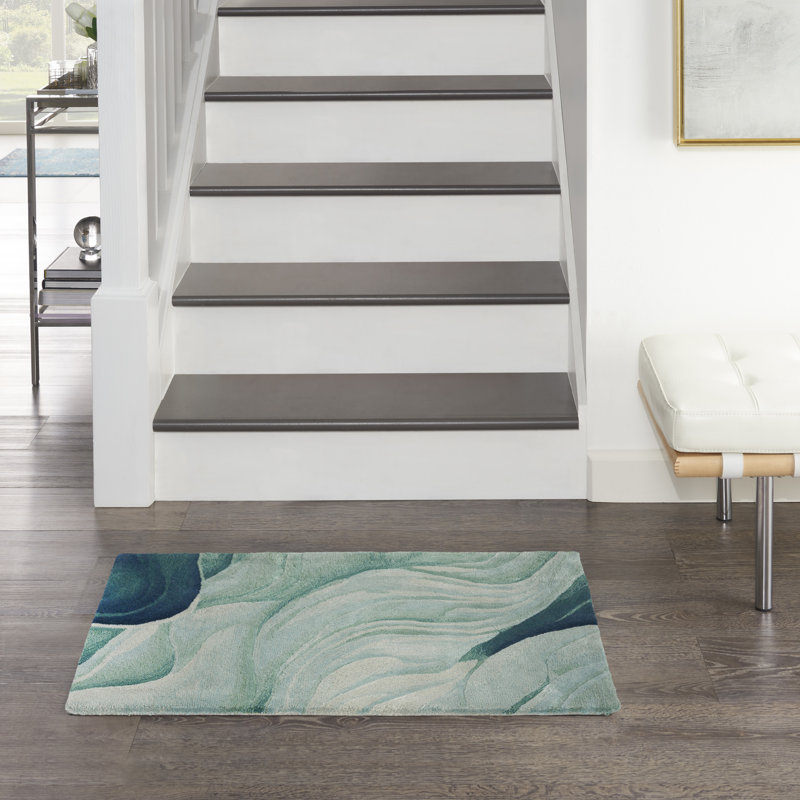  Prismatic 2' x 3' Silver Green Modern Indoor Rug, Rectangle 2' x 3'