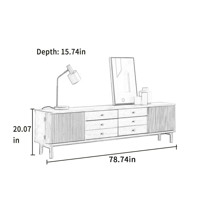 Meuble télé Modern, 78.74"