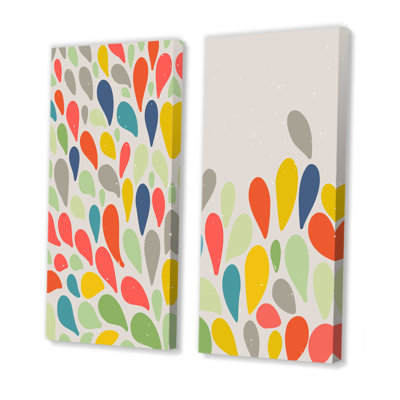 Trendy Colorful Retro Shape I - 2 Piece Graphic Art Set