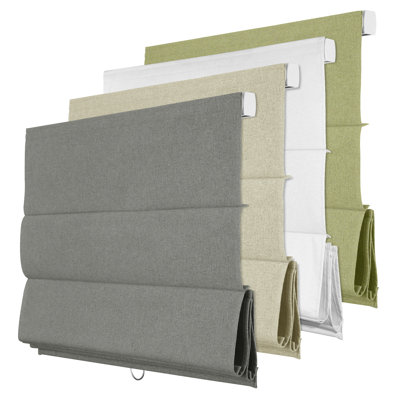  Blackout Roman Shades for Indoor Windows, Cordless Roman Blinds for Windows, Thermal Insulated Window Shades for Door, Bedroom, Office, Easy to Install, Light Grey, 31" W X 48" H