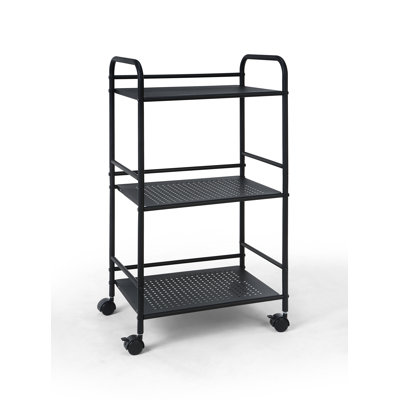 Minimalist Style 3 Tier Utility Rolling Shelf Cart