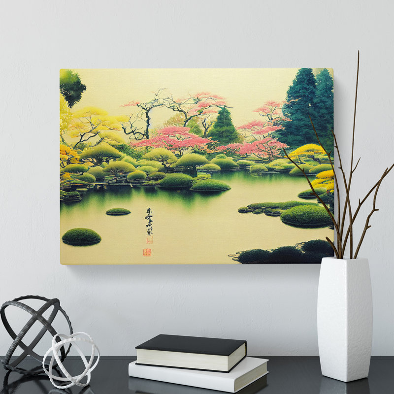 Japanese Garden Pond Vol.6 - Wrapped Canvas, 35cm H x 50cm W x 3cm D