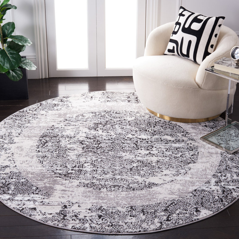 Alsworth Performance Geometric Rug, Round 6'7"