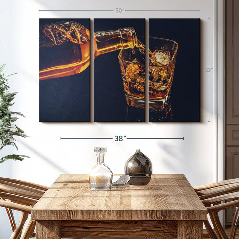 «Versing Whisky Glass» sur, H 32 po x l 50 po x P 1,25 po