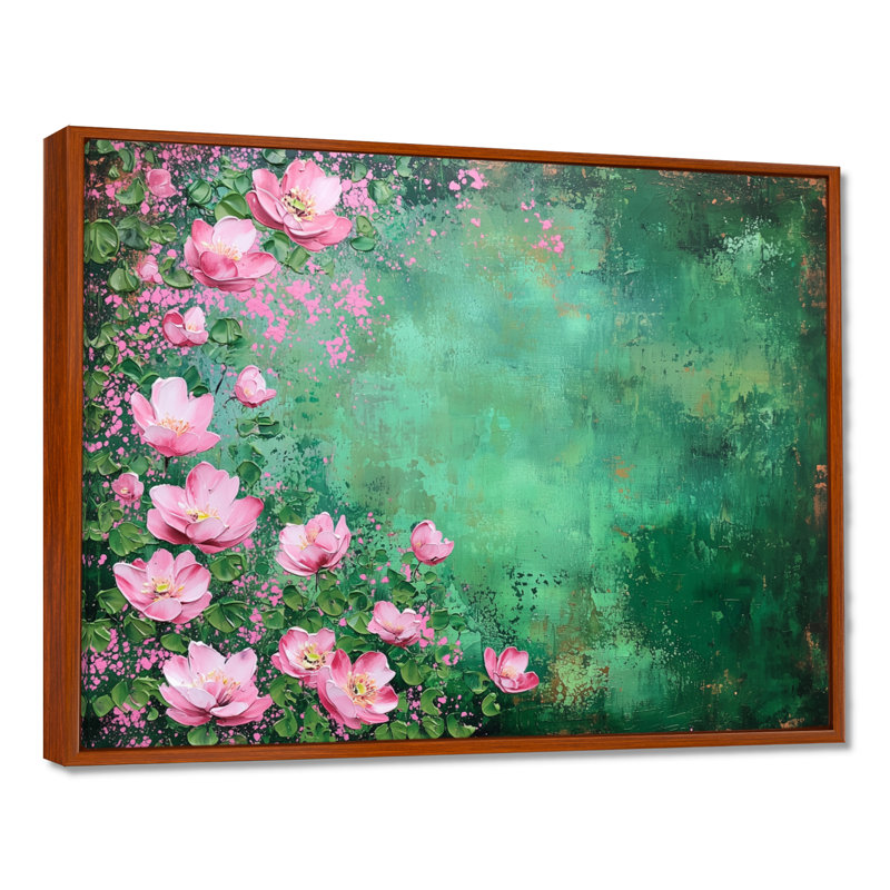 Printemps symphonie de fleurs sauvages I - Art mural fleurs sauvages, H 34 po x l 44 po, Brun