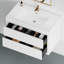 Meuble-lavabo mural simple 36 po avec plateau en résine Kaushal-756952424