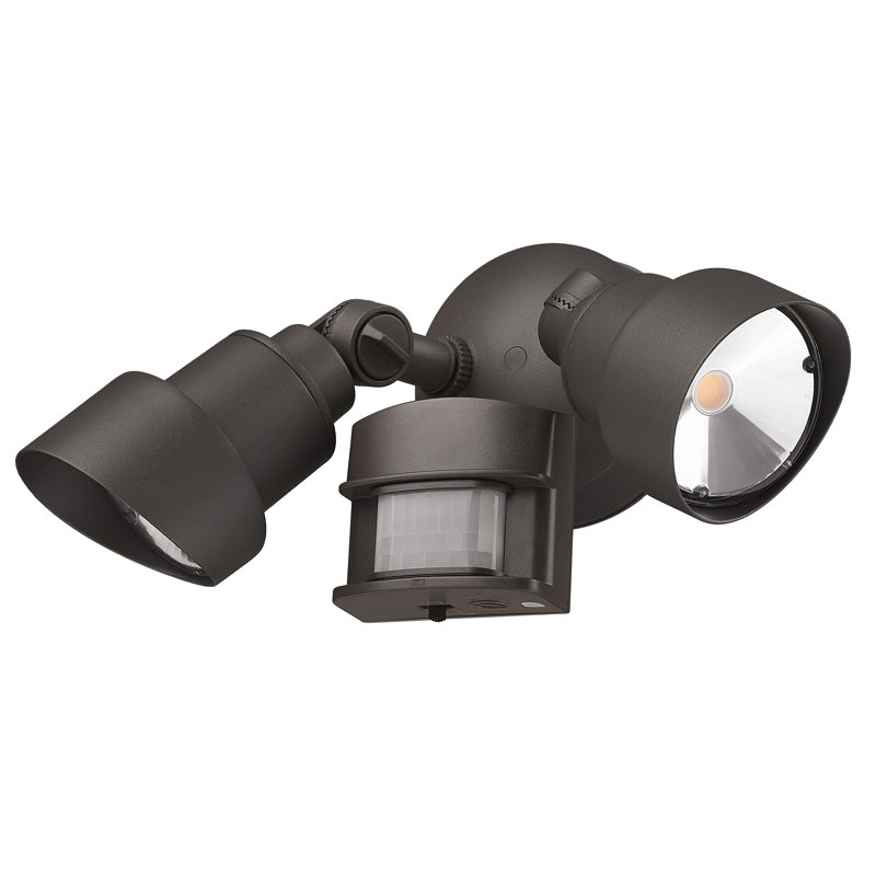Mckeehan 24-Watt LED Outdoor Security Spot Light with Motion Sensor, Architectural Bronze