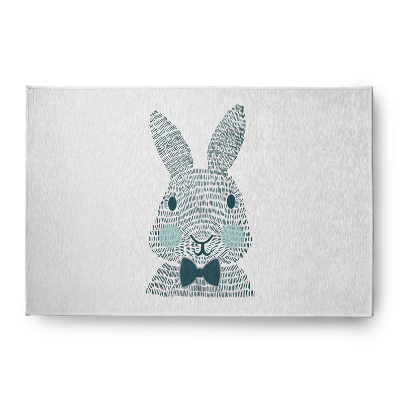 Tapis gris clair / vert Elioth tissé à la machine, Rectangle 4 pi x 6 pi