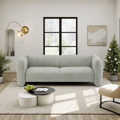 Modern 3-Seater Velvet Sofa With Wave Design