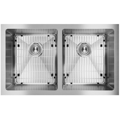 Crosstown 16 Gauge 31" L x 19" W Double Basin Undermount Kitchen Sink