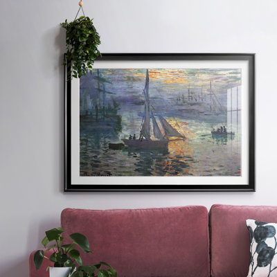 «Sunrise At Sea», impression encadrée sur papier par Monet