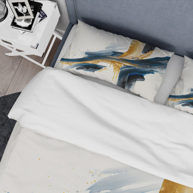 Stylish Spiral Abstract VI - Ensemble de housse de couette en spirale moderne - Microfibre de polyester