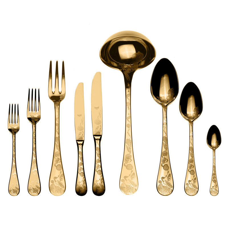 Venere Flatware Set - 39 Pieces - Gold, Gold