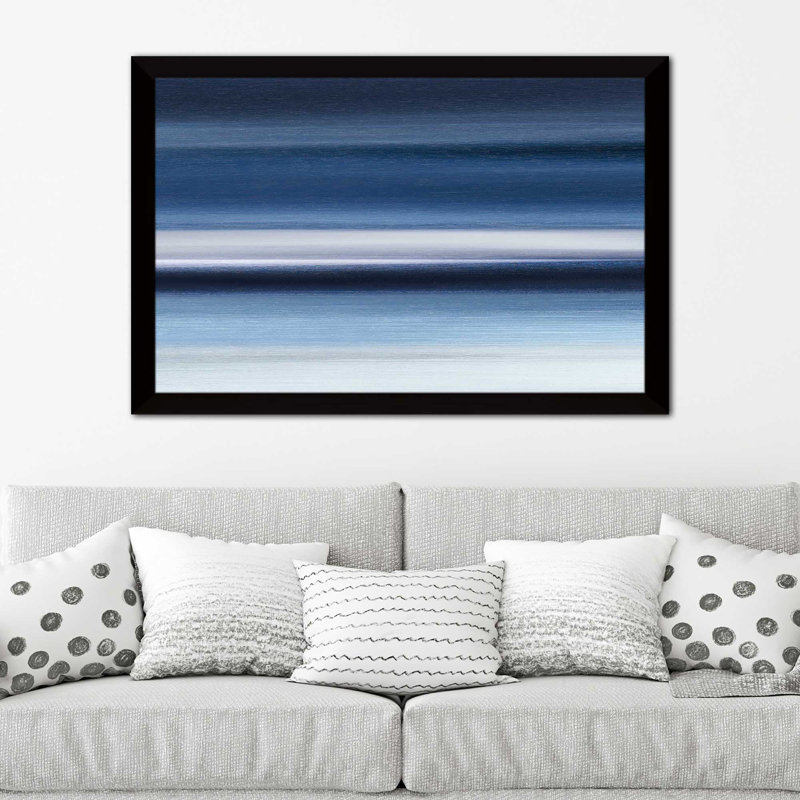 «Indigo II», reproduction de peinture acrylique encadrée, H 27,5 po x l 39,5 po x P 0,75 po